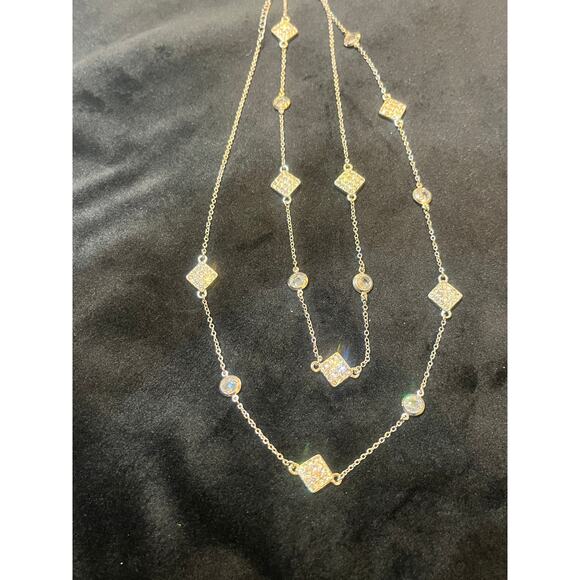 Vintage Matching Set - Rhinestone 36" Rhinestone Necklace AND Bracelet - Picture 9 of 9